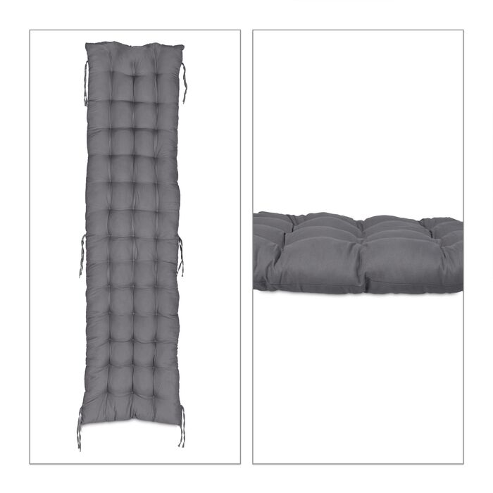 Relaxdays Накладка на банкетку сірого кольору