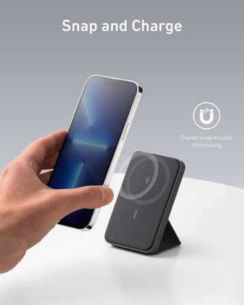 Бездротовий павербанк Anker 622 MagGo, 5000 мАг, складний, USB-C для iPhone 14/13/12, Interstellar