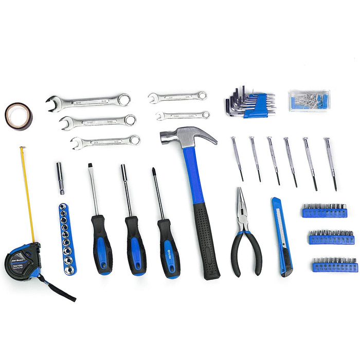 Набір інструментів CARTMAN 148 предметів для дому в пластиковому кейсі, синій