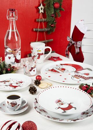 Склянки для води Excelsa Сніговик, скло, різдвяна прикраса, 3 шт.