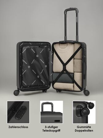 Набір валіз Smartbox Hartschalen 3-в-1 для жінок та чоловіків | Легкі та міцні валізи з ABS-пластику | 4 колеса та кодовий замок (Edition 05) (Антрацит, валіза S (55 см))