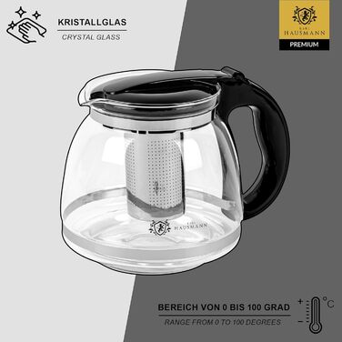 Скляна чайник Karl Hausmann з ситечком - 2л - Стильний дизайн, преміум якість