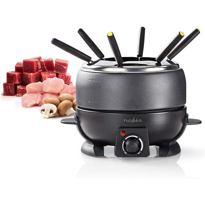 Набір для фондю на 6 осіб, 2.3 л, регулювання температури, 800 Вт, Cool touch ручка, антиковзне дно, захист від перегріву
