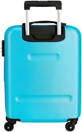 Валіза ручної поклажі Roll Road з ABS-пластику, кодований замок, 4 колеса, блакитний колір, набір