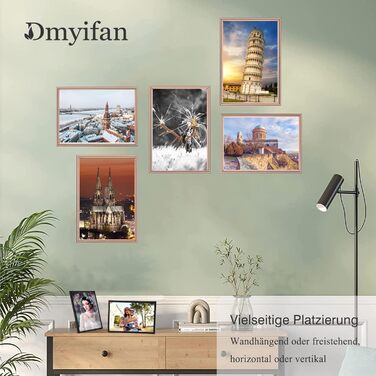 Набір фоторамок 5er Bilderrahmen DIN A4 з плексигласом для фото та портретів: рамка для встановлення та підвішування