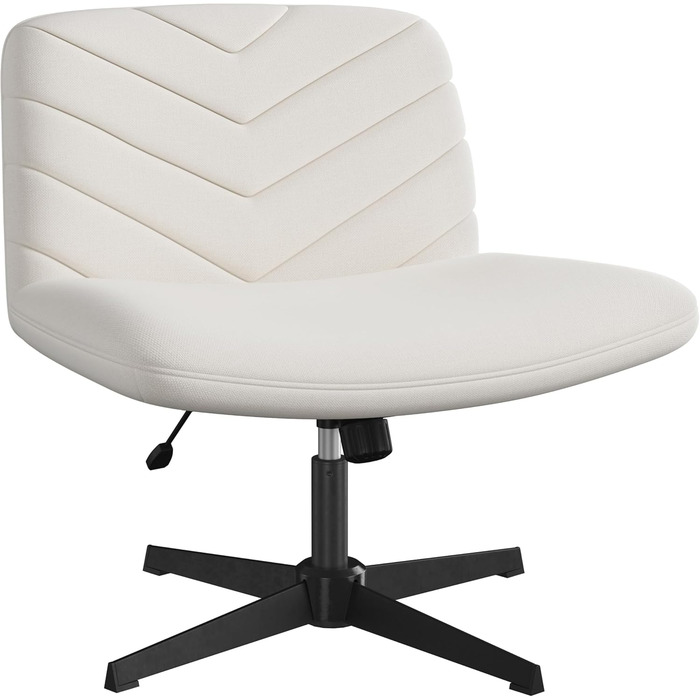 Офісний стілець Yaheetech з роликами, регульована висота, широке сидіння, середня спинка, стілець для шиття, для офісу та спальні (Бежевий)