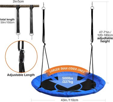 Шоукель REDCAMP Ø 110 см, водостійкий Textilene, для саду та майданчика, блакитний
