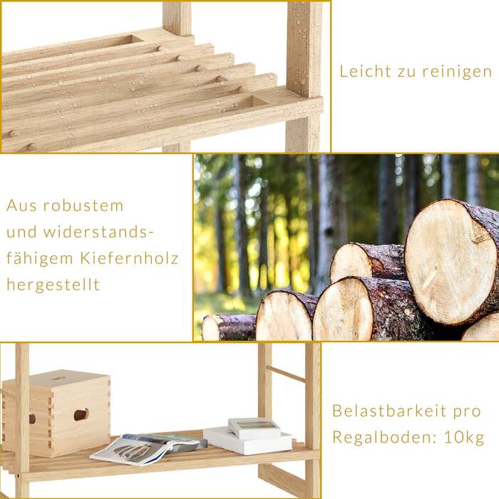 Стояча полиця Öland 136x58x27см глазурована натуральна деревина