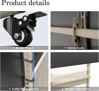 Підставка для телевізора FITUEYES на колесах, регульована по висоті, для 40-85 дюймів, VESA 600x400, 60 кг, бежева