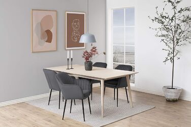 AC Design Furniture Стілець для їдальні Wendy, темно-сірий/чорний, велюр/метал, 57x61x83 см