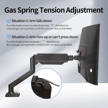 Кріплення для монітора Suptek MD01A: регульована підставка для моніторів 13-32 дюймів (до 9 кг) з газовою пружиною, 360° обертання, VESA 75x75/100x100 mm, чорний