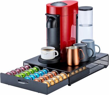 Організатор для капсул Nespresso Vertuo (50 шт), металевий підставка чорного кольору (Net Side)