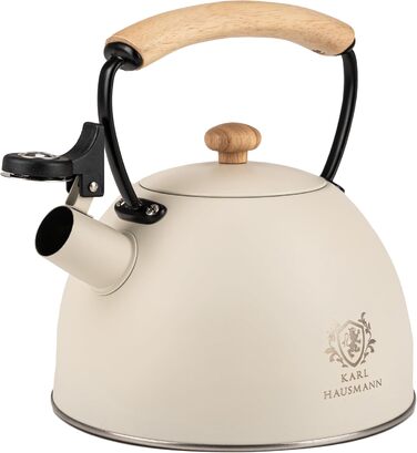 Електричний чайник Karl Hausmann 2.5L з автоматичним свистком - нержавіюча сталь, для індукційних, газових та електричних плит