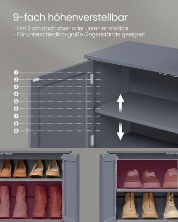 Тумба для взуття в стилі кантрі - Slate Grey / 120B см