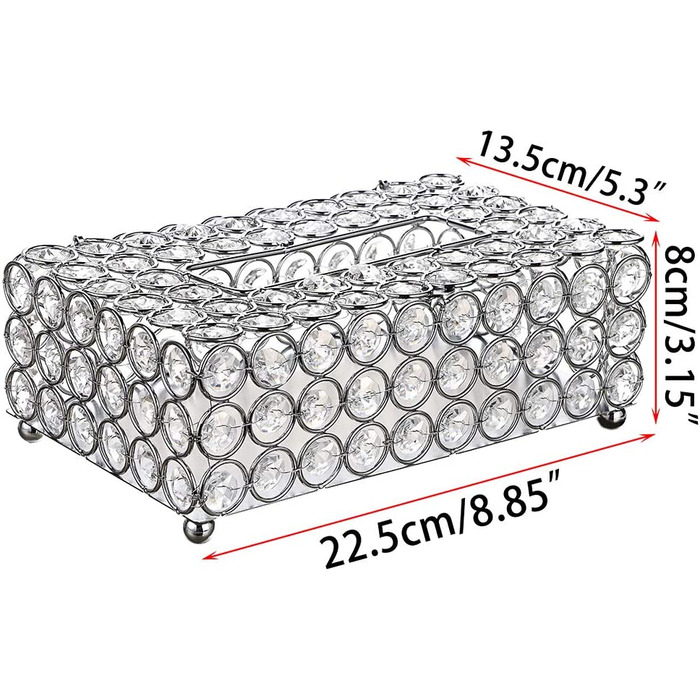 Диспенсер косметичних серветок Sumnacon Crystal 22,5х13,5х8 см сріблястий