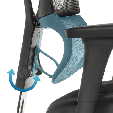 Ергономічне крісло для офісу/керівника ERGOHUMAN SLIM ECO F GEN2. Сидіння з тканини / спинка з сітки, чорний колір. hjh OFFICE