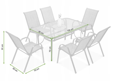 Комплект садових металевих меблів Focus Garden обідній, бежевий, 7 предметів