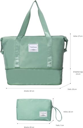 Набір валіз Travelhouse Ascona 5-в-1 (75/65/55 см) з TSA-замком, Spinner-колесами та аксесуарами, ABS+PC, темно-зелений