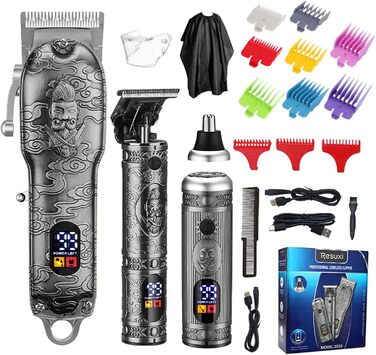 Машинка для стрижки волосся Bestauty 4 В 1 для чоловіків Beard, Nose, Precision Trimmer, Barber Cape, Silver