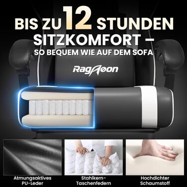 Ігровий крісло-крісло Gamer Sessel - ергономічне ігрове крісло з підтримкою попереку, регульоване по висоті, з м'якою оббивкою, ігровий стілець, 150 кг, велике (маленьке)