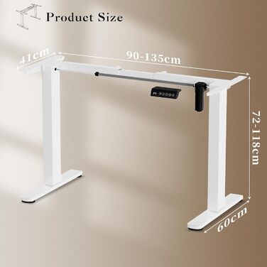 Електричний підйомний механізм для столу 2-рівневий з пам'яттю, регулювання висоти, ніжки для столу (Білий)
