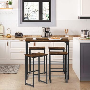 Набір кухонних меблів: стіл та 4 табурети (колір: коричневий)