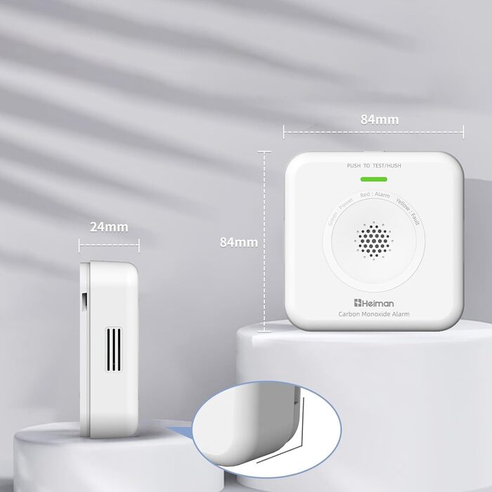 Датчик CO Heimann WS-725ES: Wi-Fi, 10 років служби, сумісний з Tuya/SmartLife