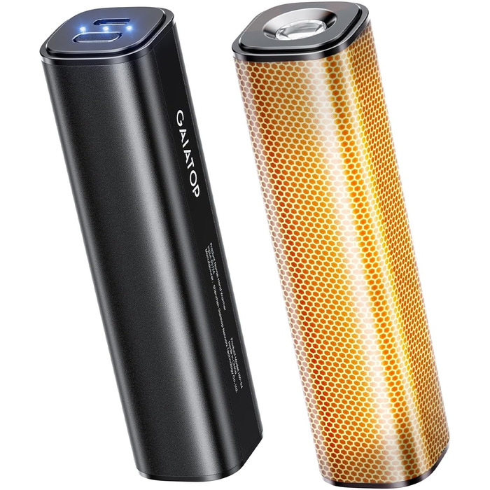 Електричний грівець для рук Gaiatop 8000mAh з LED-ліхтариком (2 шт.), магнітний, 3 швидкості нагріву, для жінок, сім'ї, активного відпочинку, чорний