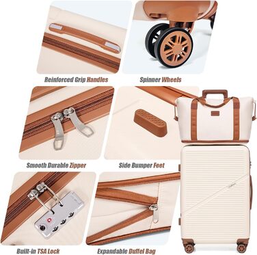 Набір валіз Cosbarn 5 шт. з обертовими колесами, чорний