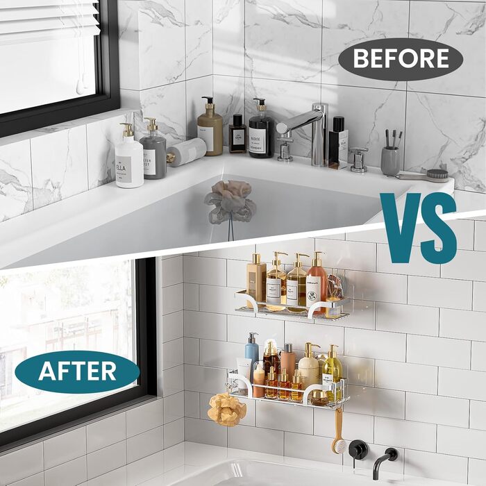 Корзина для душу TAILI з кріпленням на присоску, нержавіюча сталь, без свердління, чорний, 2 шт.