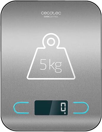 Кухонні ваги Cecotec CookControl Digitale: точність 1 г, платформа з нержавіючої сталі, антифрегатне покриття, LCD-дисплей, 5 кг
