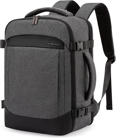 Рюкзак LOVEVOOK для ручної поклажі (40x20x25 см) - 20L, для ноутбука 14 дюймів, чорно-сірий, з відділенням для мокрого та сухого