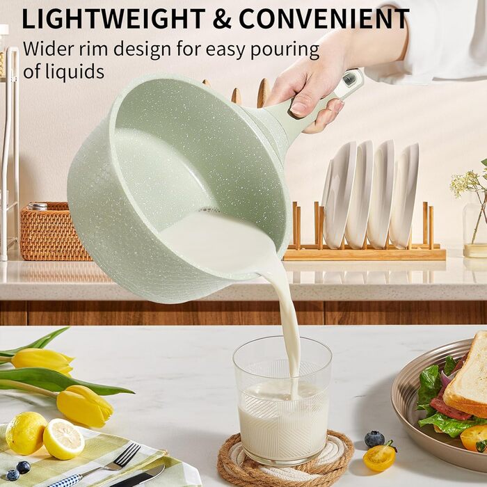 Сковорода для крепів DYGG Induktion 28 см з антипригарним покриттям Granit - для млинців, панкейків, доса з холодним ручкою (набір каструль 2шт 16+18)