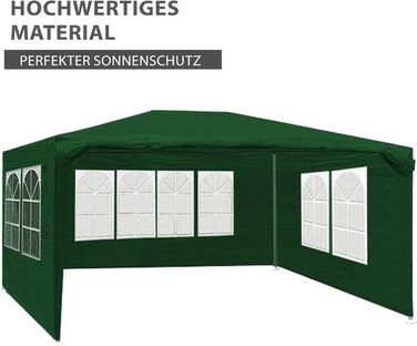 М Захист від ультрафіолету 50 водовідштовхувальні 12 м Альтанка, садовий намет, шатро або шатро 4 згорнуті бічні стінки 4 вікна Вибір кольору Зелений, 3 шт., 4