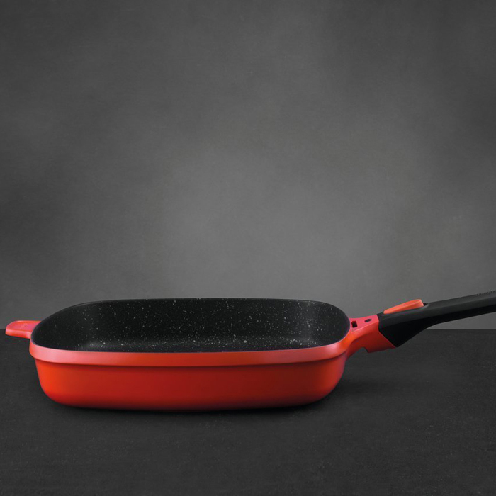 Сковорода гриль з антипригарним покриттям BergHOFF STAY COOL, червоний, діам. 28 см, 3,2 л