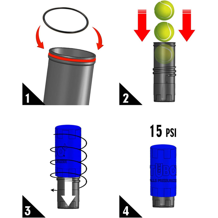 Регулятор тиску тенісного та веслового м'яча-синій, 3 пелоти, 1-O2UC-HPCJ TuboPlus-Tubox3-