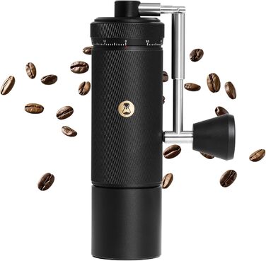 Ручна кавомолка TIMEMORE Chestnut з нержавіючої сталі, шліф Kegelschliff S2C, для еспресо та френч-пресу, чорна