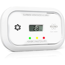 Датчик монооксиду вуглецю ELRO FC5003 (2 шт.) з 10-річним сенсором | LCD дисплей & 3 роки батареї | Надійний захист від CO | Відповідає стандарту EN50291