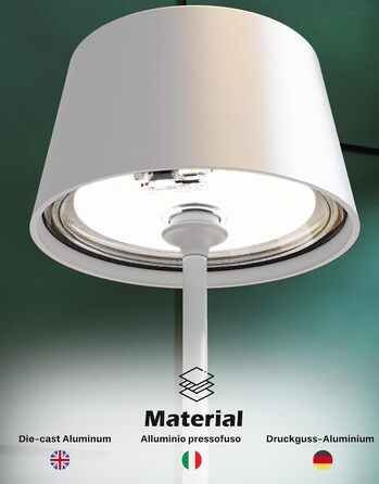 LED настільна лампа Palmina 842 з димуванням, акумулятор 4400mAh, IP54, для дому та саду, 1 шт. (білий)