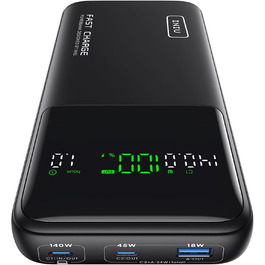Power Bank INIU 27000mAh 140W: зарядний пристрій для телефону та ноутбука, сумісний з MacBook Pro, Steam Deck, iPhone (17, 16, 15, 14, 13, 12 Pro), Samsung S23, iPad та ін. Чорний