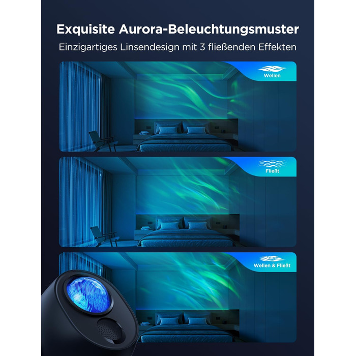 Проєктор зоряного неба Govee RGBW Aurora: Лампа, 52 сцени, таймер, 18 шумів, сумісність з Alexa Matter, для дитячої кімнати та спальні