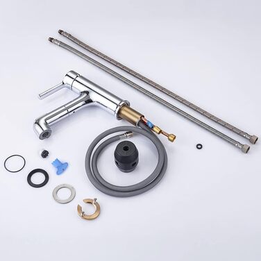 Змішувач для ванної кімнати ONECE з висувною лійкою та душем, хром, 2 режими струменя