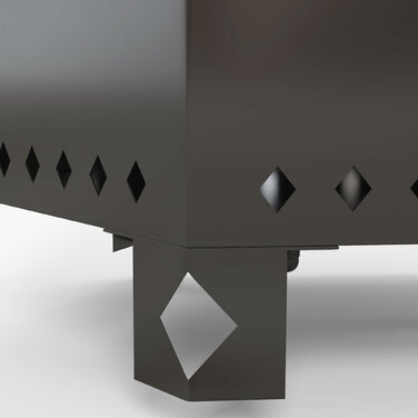 Вогнище, мангал для вогню, кострище, з мітлою, 45 x 38,8 x 46,5 см, сріблястий + чорний