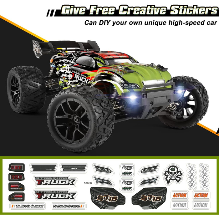 Радіокерований позашляховик Haiboxing Hailstorm 1/18 4WD 36 км/год, електричний RC автомобіль для бездоріжжя, водонепроникний