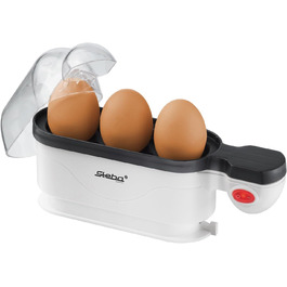 Яйцеварка Steba, миска з антипригарним покриттям, максимум 3 яйця, лоток для яєць з ручкою для перенесення, мірна чашка з збирачем для яєць, 350 Вт, EK 4