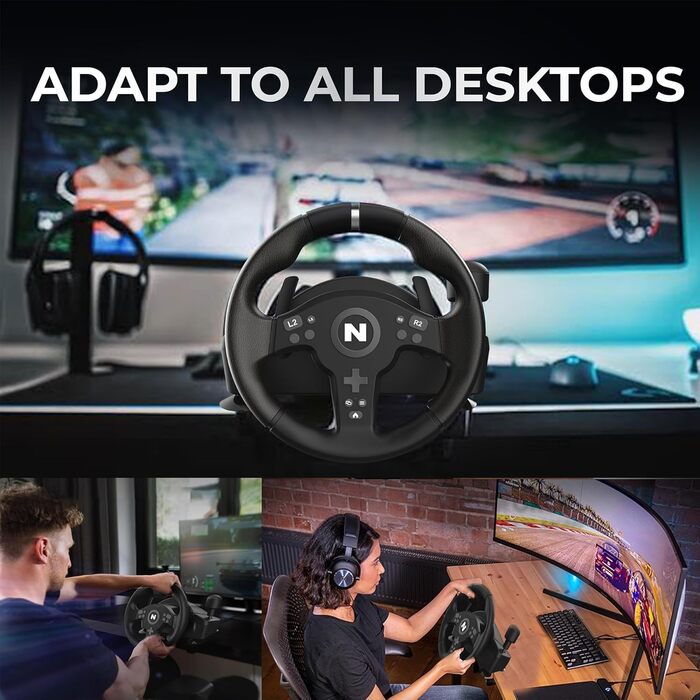 Гоночний кермо NITHО Drive Pro V200 з педалями та перемикачем швидкостей для PC, PS4, PS5, Xbox One, Xbox Series X/S, Windows - 270° з вібрацією