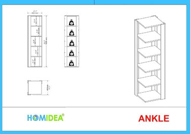 Книжкова шафа Homidea Ankle - кутова, настінна, підлогова, офісна полиця в сучасному дизайні (горіх)