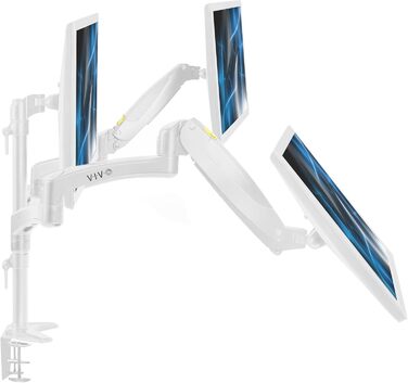 Кріплення для двох моніторів VIVO STAND-V002KW – біле, для моніторів 43.2-32 дюймів, регулювання висоти, поворотний, настільний кріплення VESA