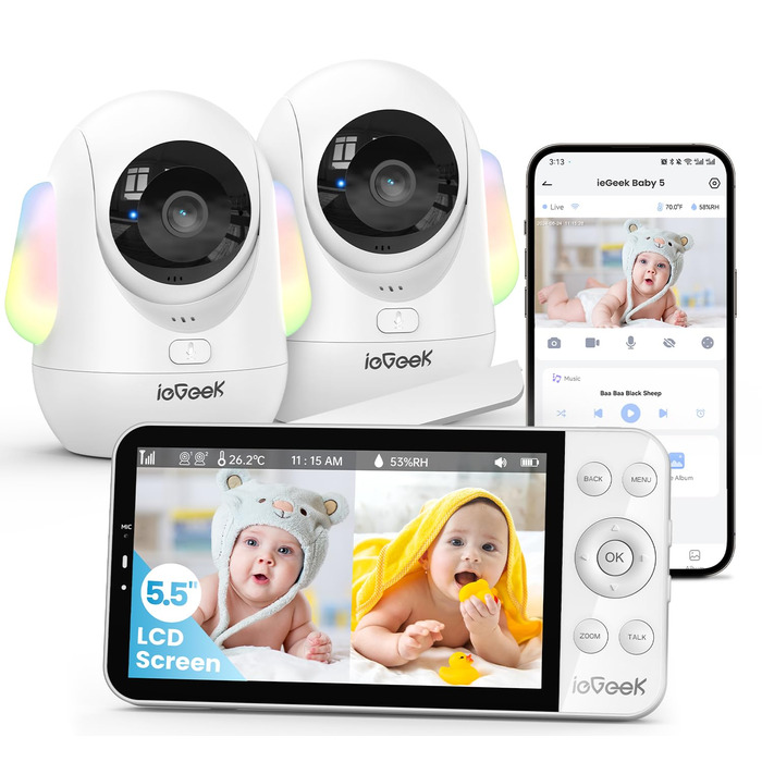 Радіоняня ieGeek з камерою 2.5K/4MP, 5.5