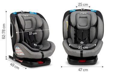 Автокрісло MoMi TORDI 0-12 років (група 0-3, 3-36 кг), поворотне, ISOFIX, Top-Tether, Grey